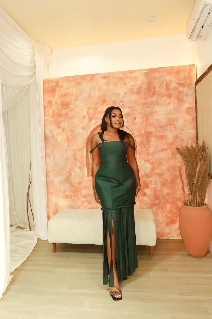 Braided Strap Column Gown