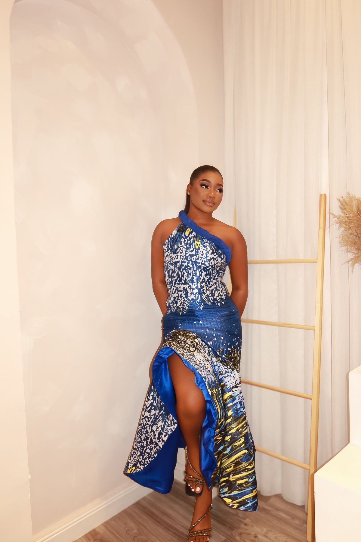 Omi One-Shoulder Gown