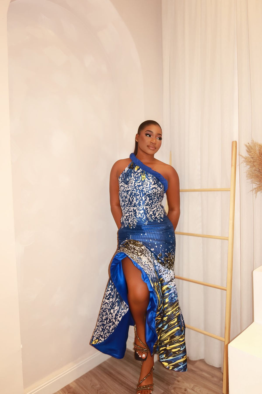 Omi One-Shoulder Gown
